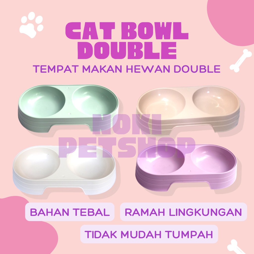 [BISA COD] TEMPAT MAKAN DAN MINUM KUCING DOUBLE | 2 IN 1 MURAH BERKUALITAS ANTI LICIN BAHAN TEBAL WARNA KITTEN ANABUL TEMPAT CEPER PLATE ANJING KUCING HEWAN PELIHARAAN MANGKUK WADAH LICIN PET BOWL CEPUK DUA FEEDER ANTI SEMUT OTOMATIS STAINLESS KAYU KERAMI