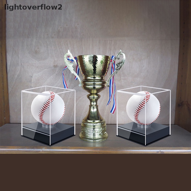 [lightoverflow2] Kotak Display Dudukan Baseball Bening Dengan Kotak Perlengkapan Olahraga Tahan Debu [ID]