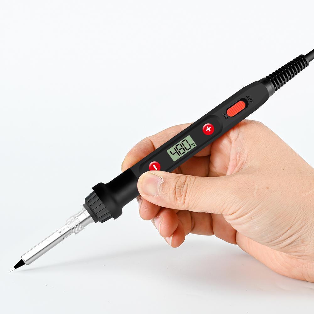 Lanfy Solder Iron Adjustable Temperature 80W Mini Rework Station Soldering Pen Pensil Panas Las Listrik