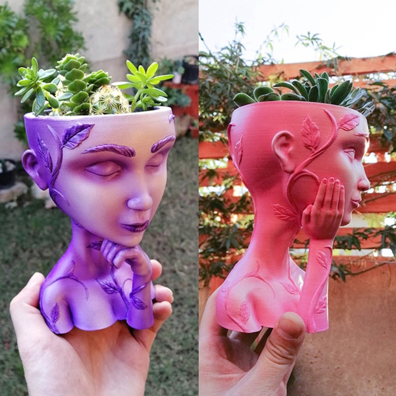 Siy Pot Bunga Cetakan Silikon Pipi Penyangga Thinker Mold Plester Craft Making Supply