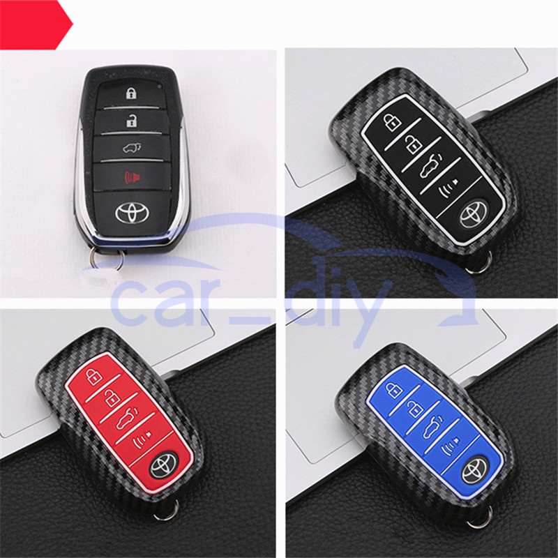 Kasus Kunci ABS Penutup Jarak Jauh Mobil Silikon Gantungan Untuk Toyota Wildlander RAV4 Prado Levin Avalon Fortuner Yaris Camry Corolla Vios Cangkang Pelindung Car Remote Key Case