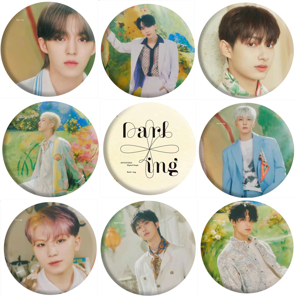 1pc SEVENTEEN Gantungan Kunci Cermin Digital Single Album Darl+ing Key Ring Gantung Atas