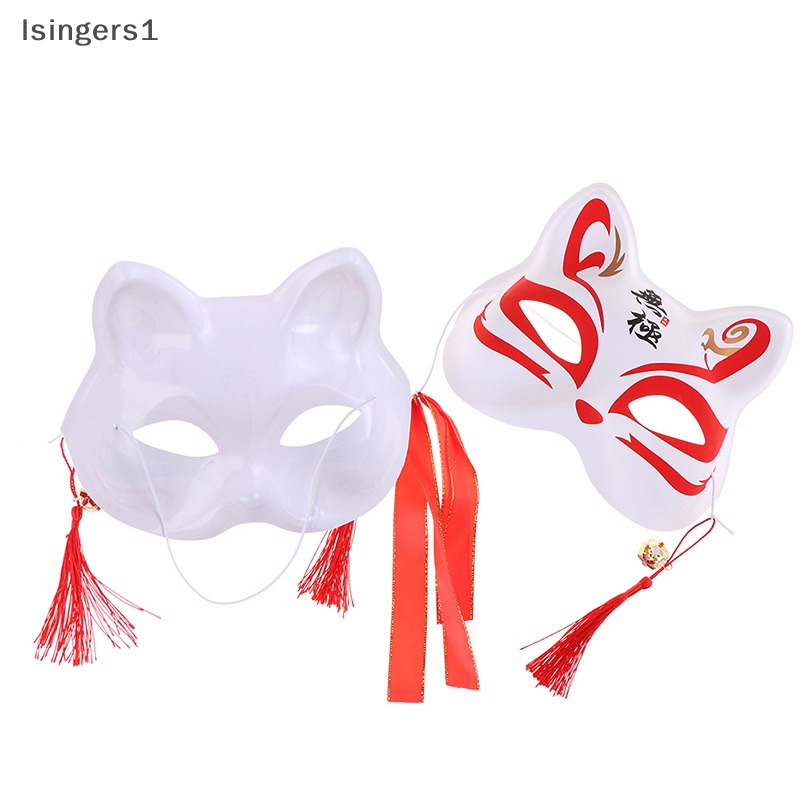 [lsingers1] 1pc Anime Rubah Topeng Setengah Wajah Kucing Masquerade Festival Pesta Cosplay Props Butik