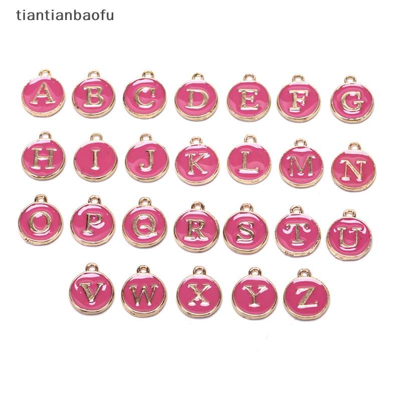 [tiantianbaofu] 26pcs Huruf Alfabet Ch Inisial Huruf Gelang Perhiasan DIY Craft Making Boutique