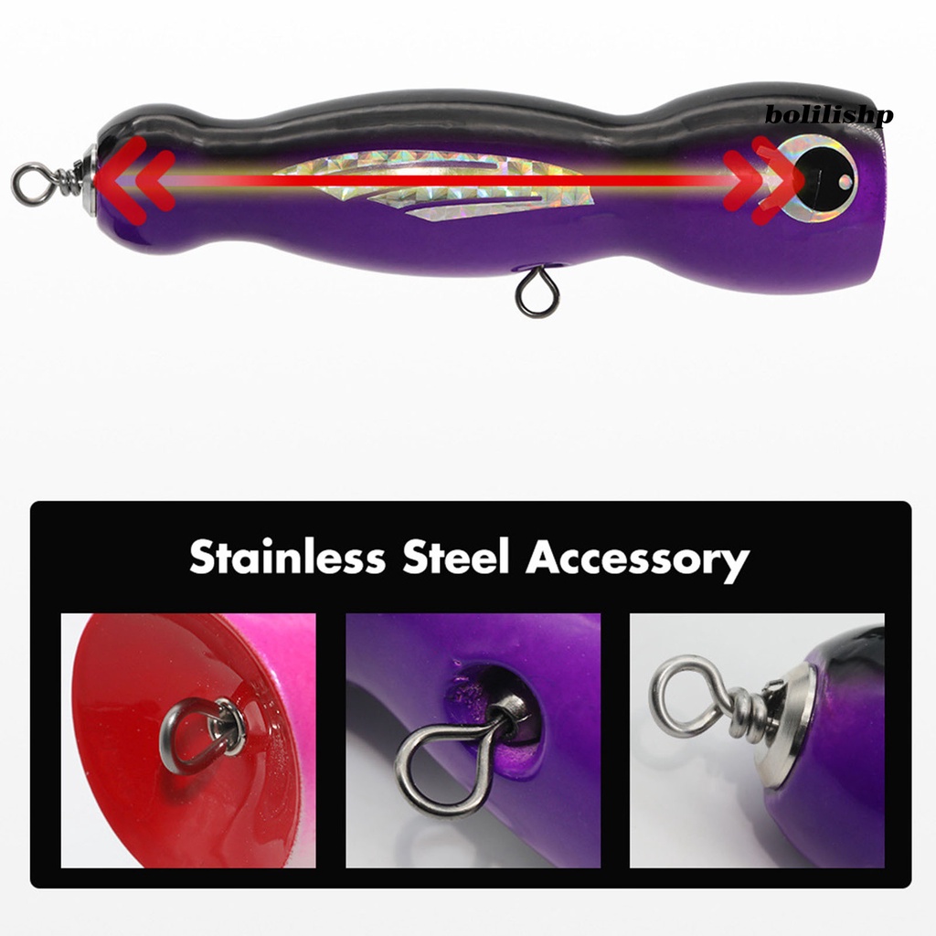 Bo-17cm/115g Umpan Pancing Kayu Kait Tajam Warna-Warni Lukisan Perahu Laut Dalam Memancing Gelombang Besar Mendaki Palsu Popper Umpan Untuk Offshore