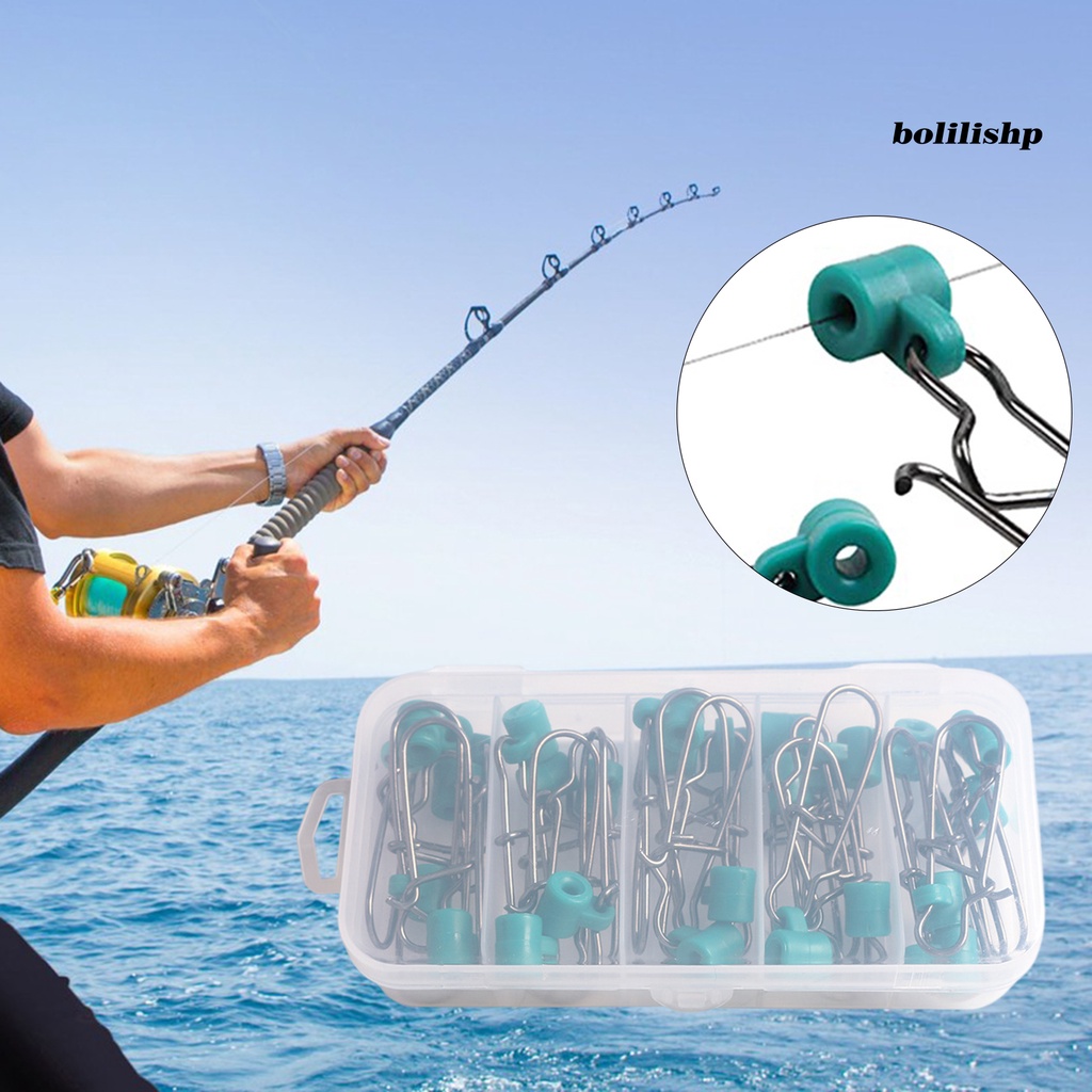 Bo-25pcs/set Memancing Putar Stabilitas Tinggi Kekuatan Tahan Korosi Tahan Aus Aksesoris Memancing Ujung Bulat Ringan Stainless Steel Memancing Snap Swivel