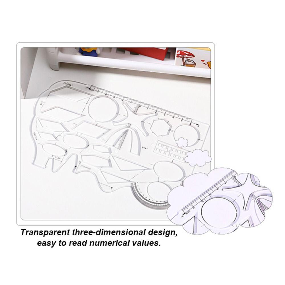 Penggaris Nanas Perlengkapan Kantor Sekolah Baru Siswa Gambar Geometris Kreatif Alat Tulis Berbentuk Gajah Penguasa Fungsi Matematika