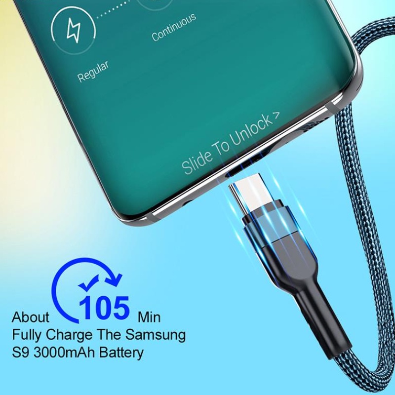 Kabel usb c Cepat Tipe c braided Kabel Data Fast Charging Data Cord Charger Kabel usb c Untuk Samsung s21 s20 A51