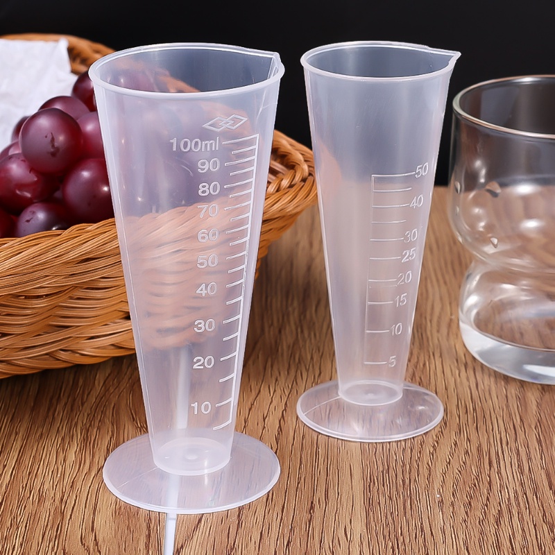 50/100ml Kualitas Tinggi Gelas Ukur Reusable Dapur Alat Ukur Hotel Bar Jug Pour Spout Cylinder Transparent Plastic Measuring Cup Transparent Mixing Cup