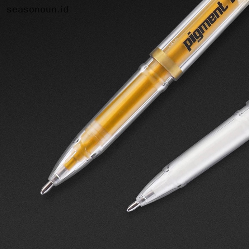 Seasonoun DIY Logam Tahan Air Permanen Cat Spidol Emas Putih Perak 1.0mm Resin Cetakan Pen Art paing Perlengkapan.