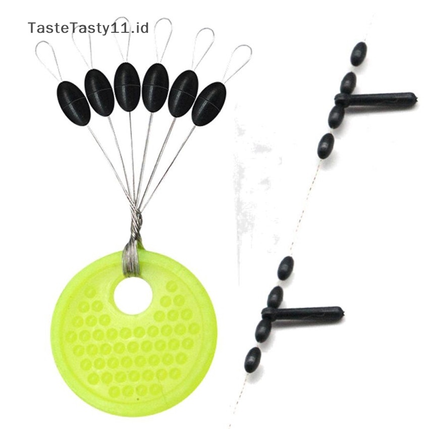 Tastetasty Joran Karet Space Beans Barang Pancing Karet Hitam Oval Stopper Pancing F.