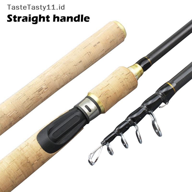 Tastetasty 1.8m 2.1m 2.4m Spinning Fishing Rod M power Hard Telescopic Carbon Fiber Travel pole Id Pegangan.