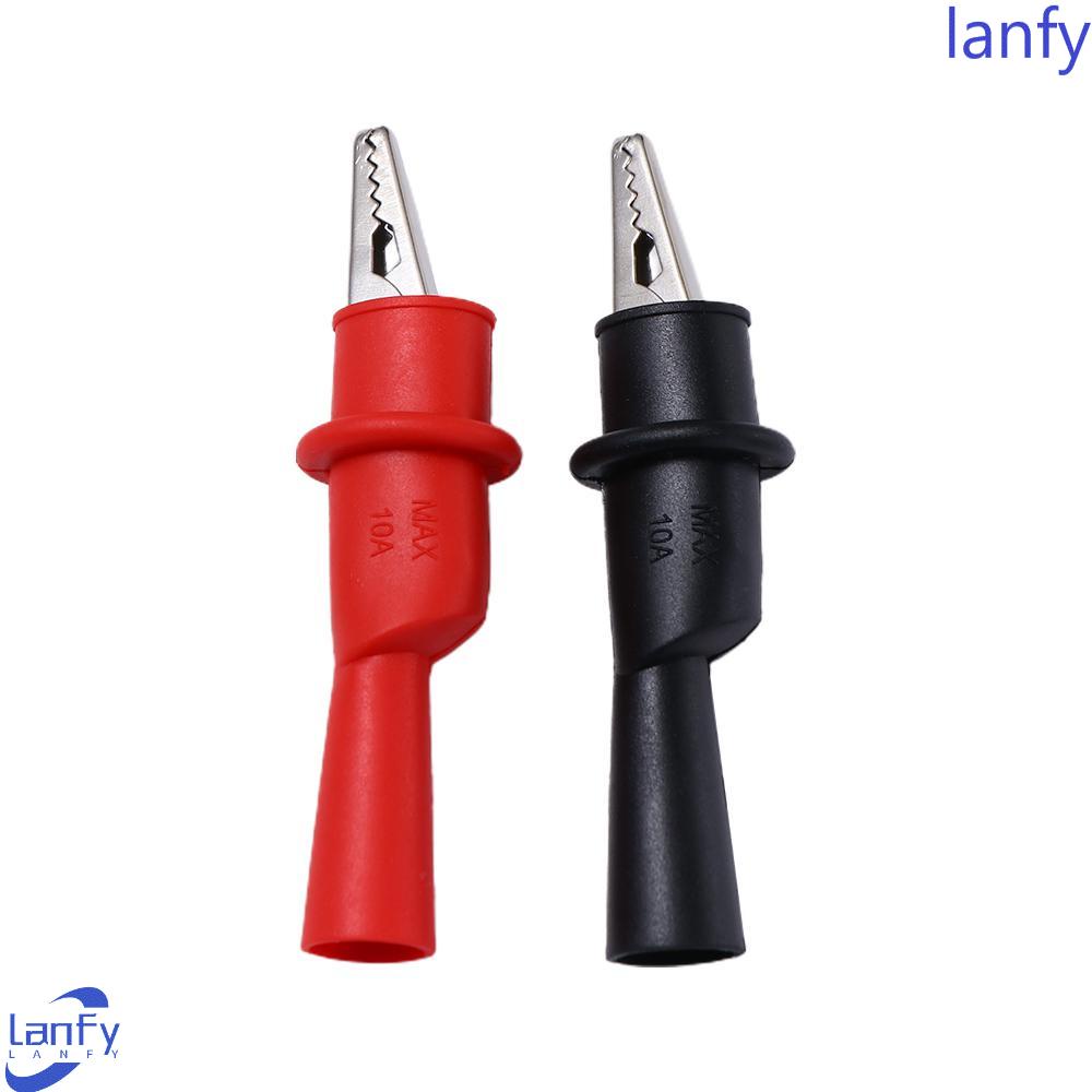 Lanfy Klip Buaya 2mm Tester Probe Clip Clamp Test Lead Aligator Untuk Multimeter Profesional Terminal Uji Listrik