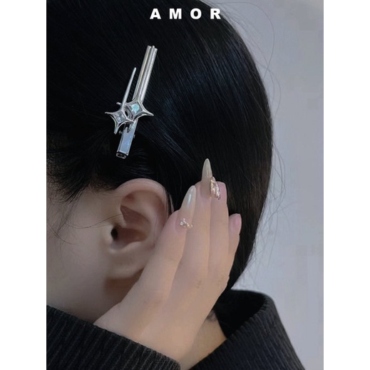 Zircon Star Hair Clip Wanita Jepit Samping Serbaguna Gaya Baru