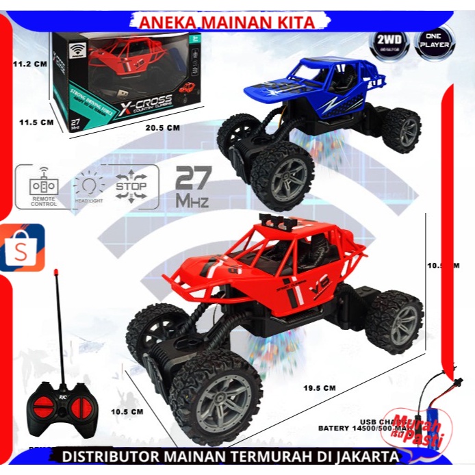 MAINAN ANAK MOBIL REMOTE CONTROL RC MONSTER CHARGE CROSS COUNTRY SKALA 1:20