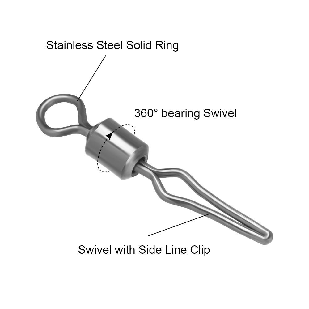 Agustina Putar Dengan Klip Garis Samping 100pcs Alat Pancing Gaya Amerika Sub Penjepit Dengan Snap Fishing Tackle Rotating Swivel Penjepit Amis