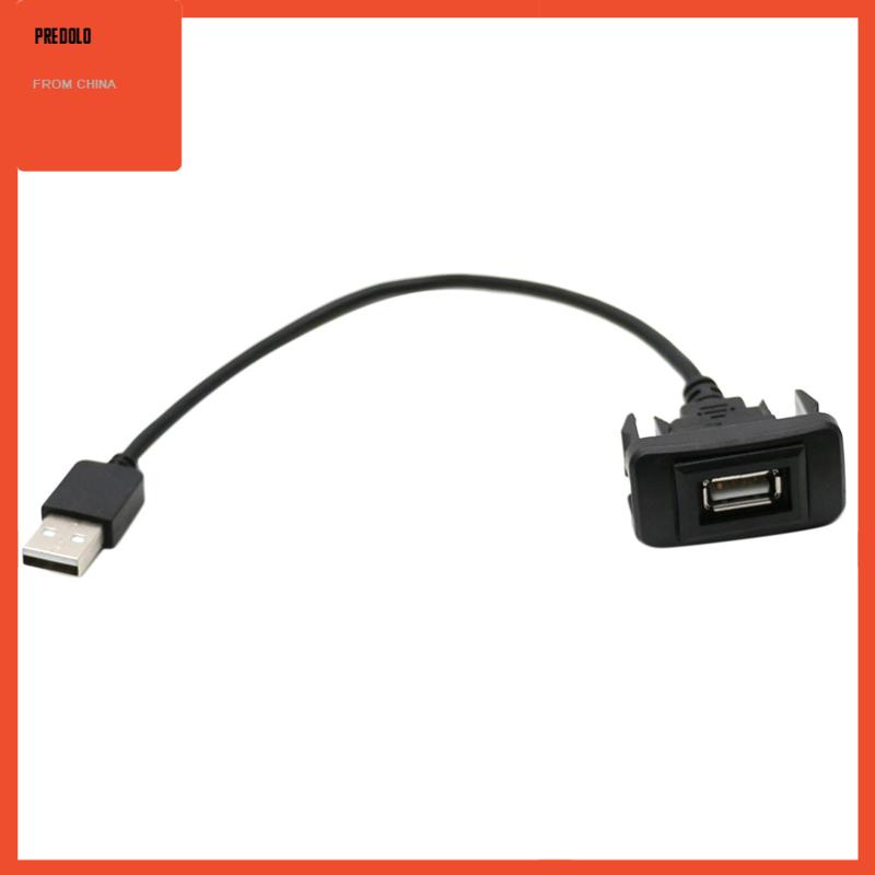 [Predolo] Flush Dashboard Mobil USB 2.0 Port Panel Mount Aksesori