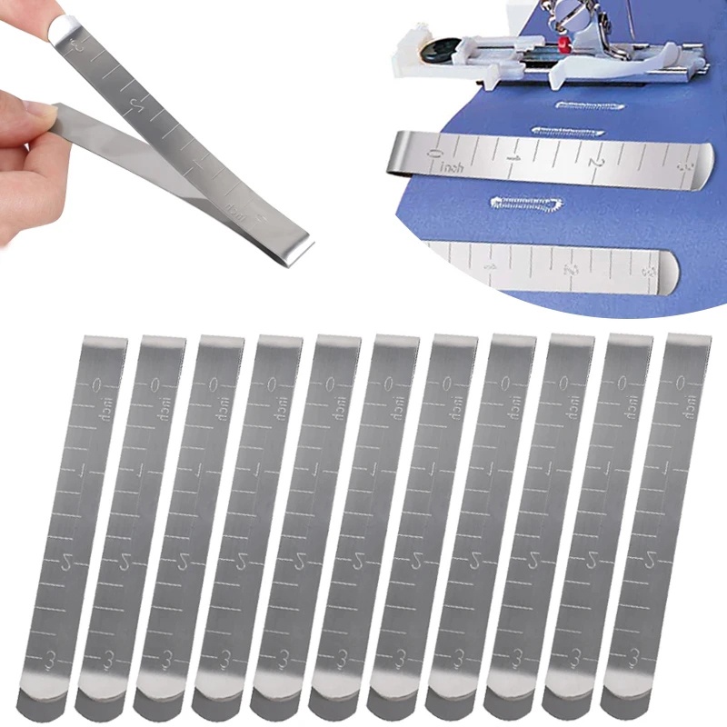 Klip Crimping Jahit Logam/Klip Hemming Stainless Steel/Penggaris Kain Pengukur Untuk Klip Crimping Quilting/Penggaris Quilting DIY Sewing Clip Tools/Aksesoris Jahit DIY