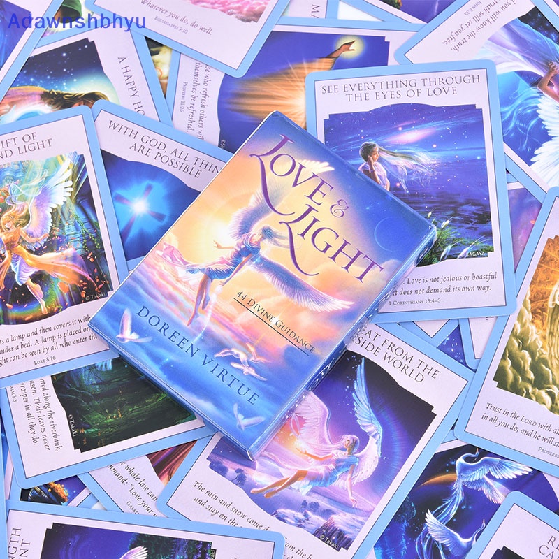 Adhyu Love Light Divine Guidance Oracle 44PCS /Set Kartu Tarot Bahasa Inggris Set Board Game  Id