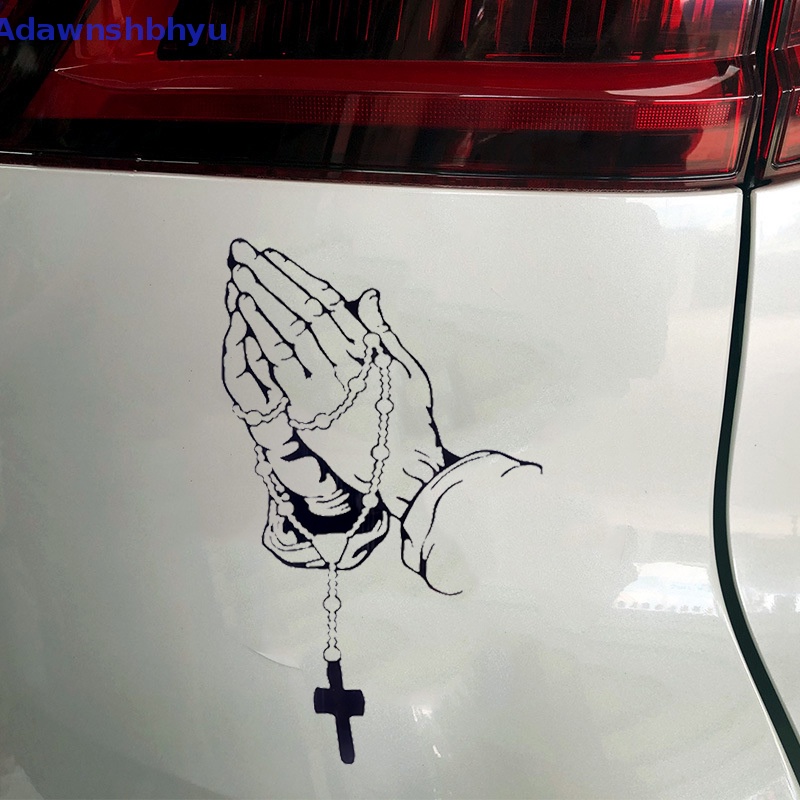 Adhyu Colorful Car Prayer Gesture Laser Sticker God Jesus Christ Stiker Mobil Fashion ID