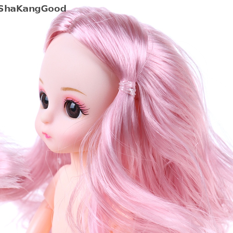 Selip 16cm Boneka Lucu Mini 13memotong Bersambung Baby Doll Pink Perak Rambut Telanjang Tubuh  Skk