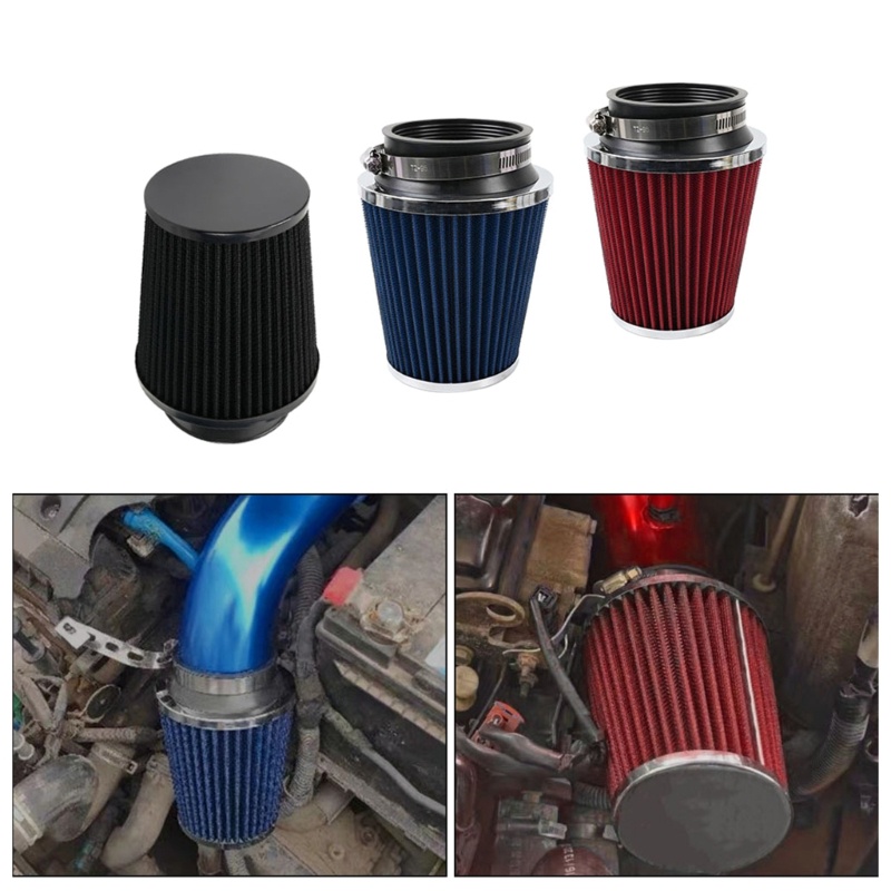 Filter Udara Mobil Matahari Aksesoris Mobil Universal 3inch Aliran Tinggi Sport Power Mesh Cone 76mm Filter Pengambilan Udara Dingin