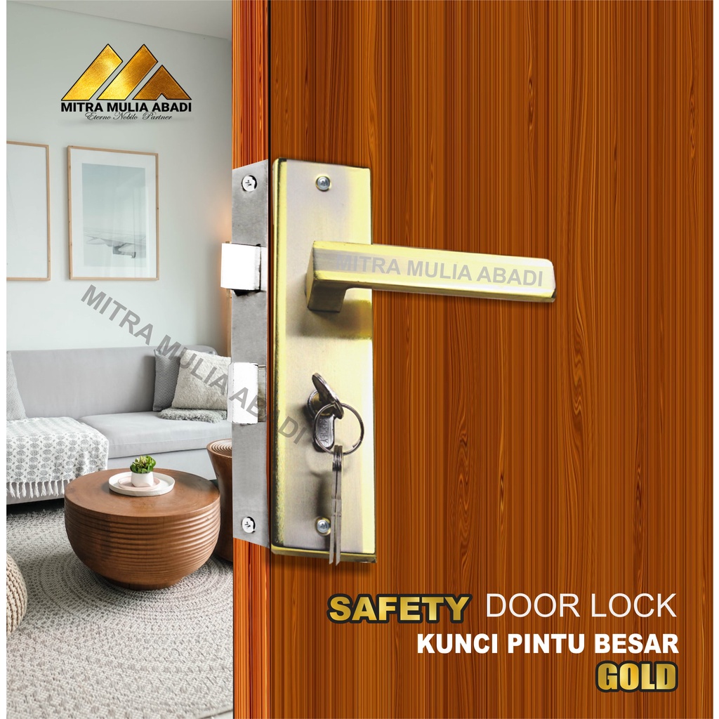 Gagang Kunci Pintu Besar 25 cm / Handel Pintu rumah Full Set