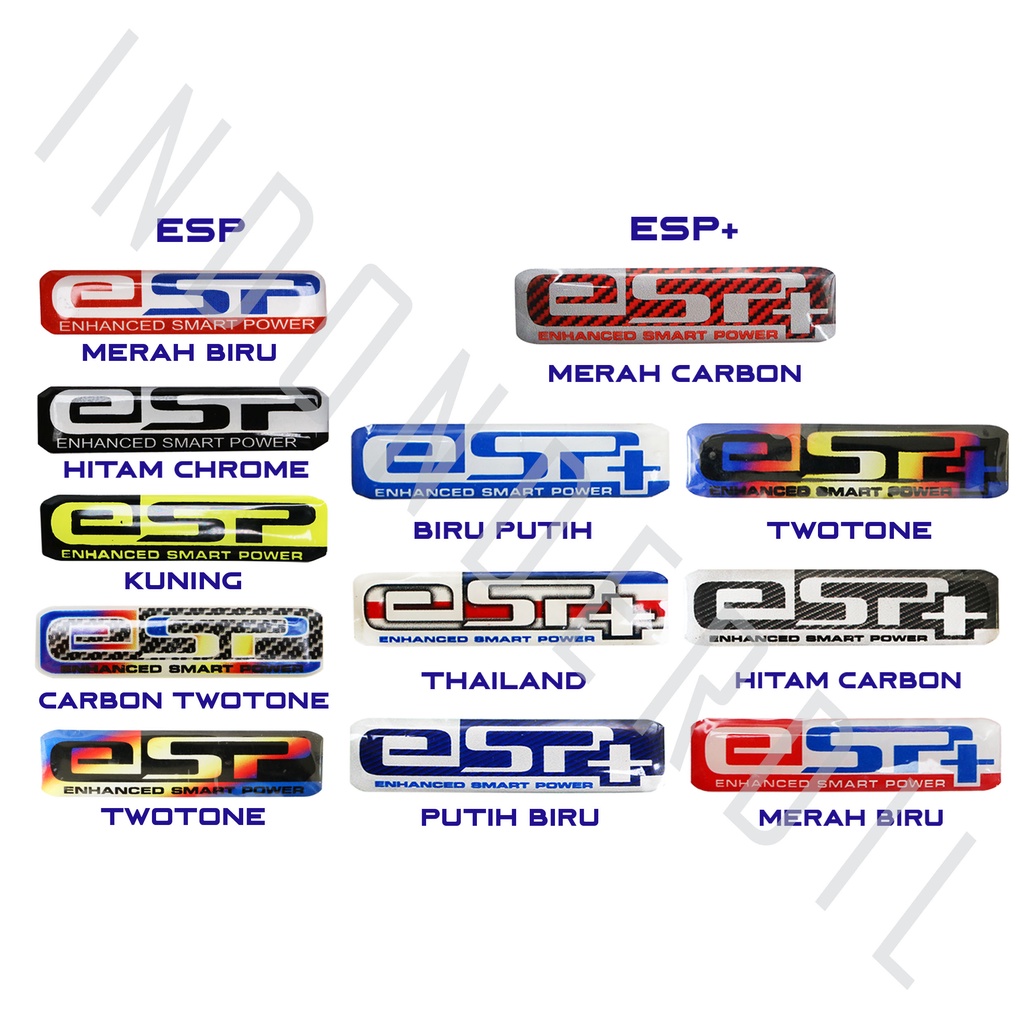 Emblem 3D eSP Esp+ Stiker Sticker Timbul Logo Thailand Twotone Kuning Hitam Chome Biru Muncul Tutup Box Filter Veloscope Honda Vario Beat Scoopy Dll