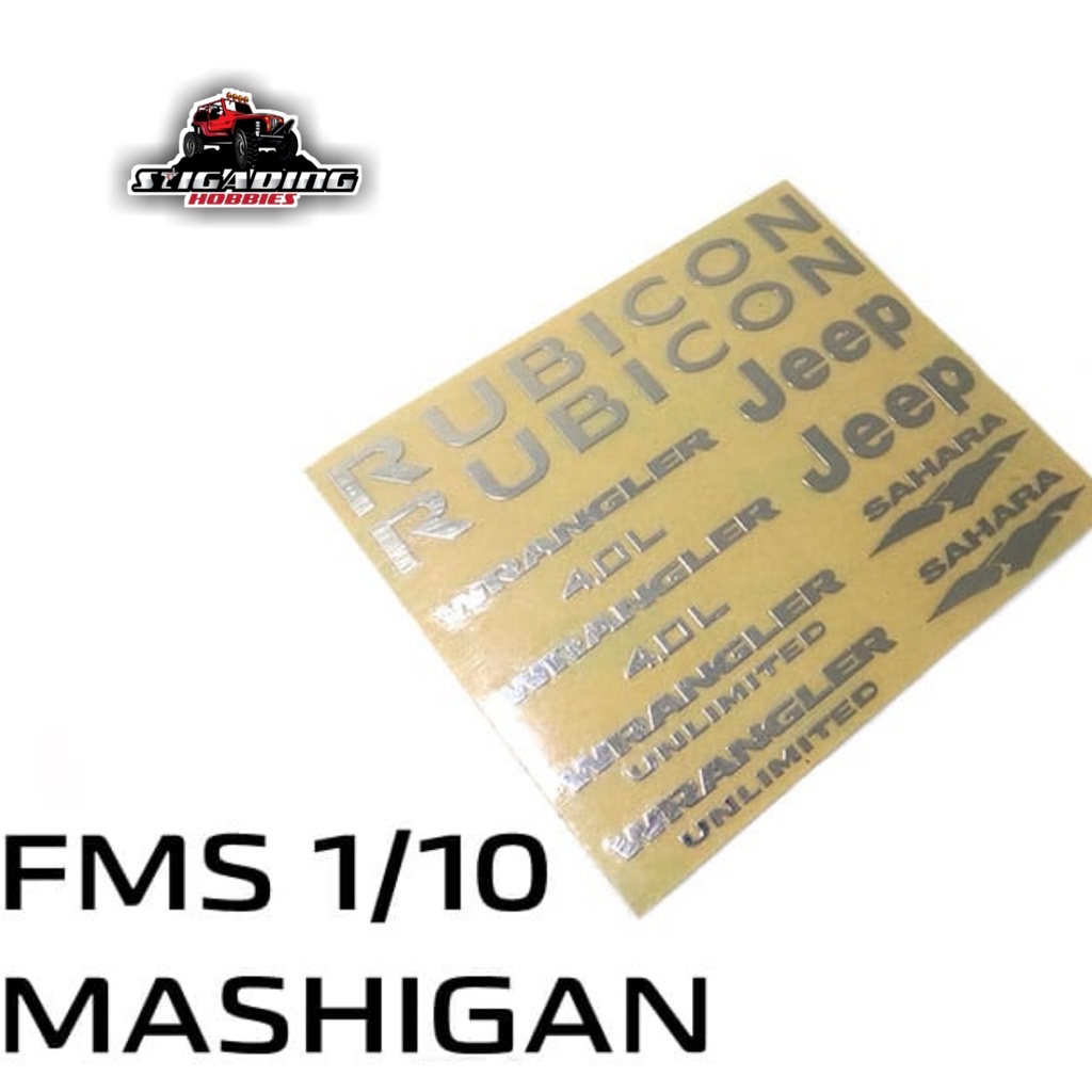 EMBLEM STIKER FMS MASHIGAN JEEP CJ7 1/10