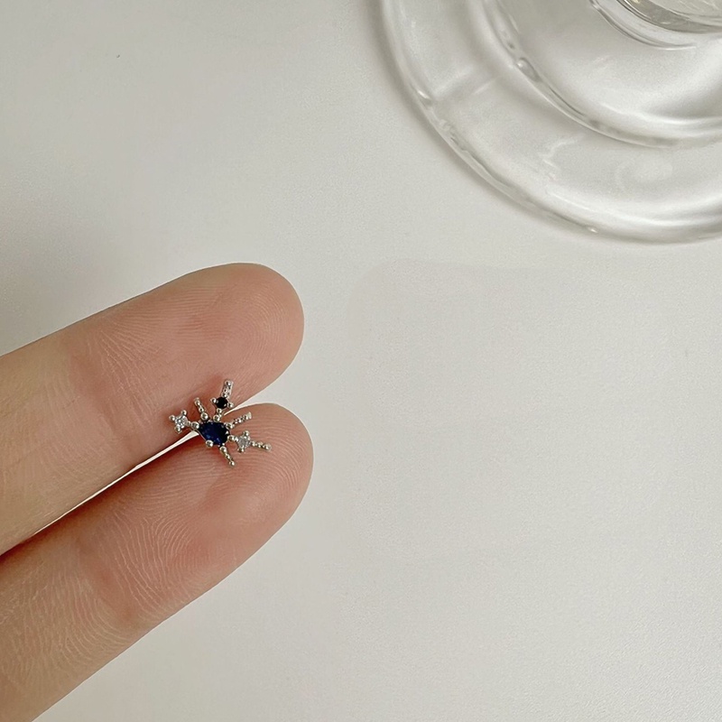 Anting Geometris Kupu-Kupu Hati Kristal Alloy Korea Untuk Anak Perempuan