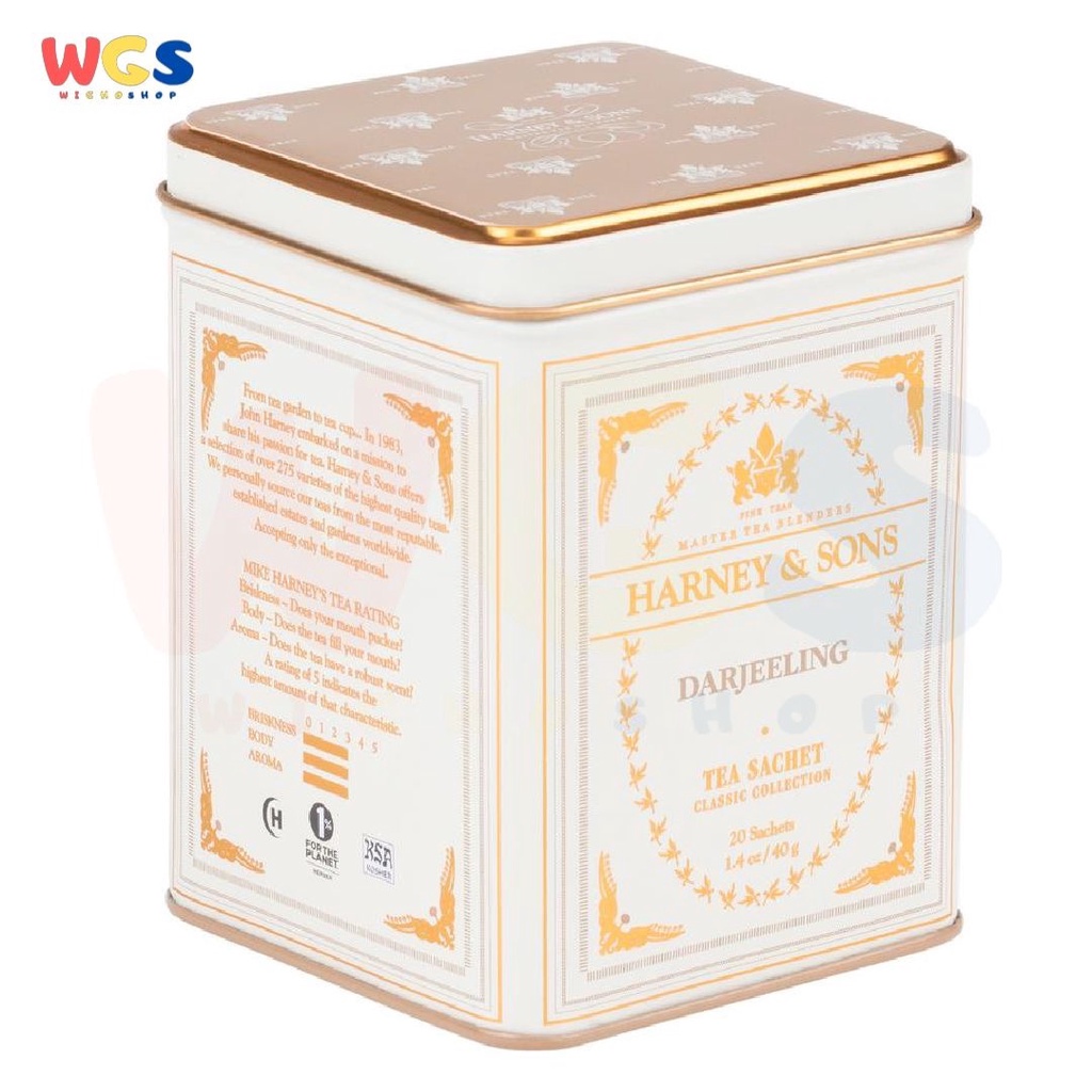 Harney &amp; Sons Darjeeling Fine Tea Classic Tin 20 Sachets 40gr