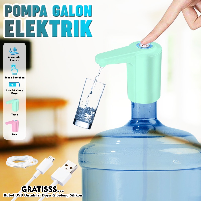 Pompa Air Galon Elektrik Cas Micro USB SX-203 Dispenser Air Galon Free USB