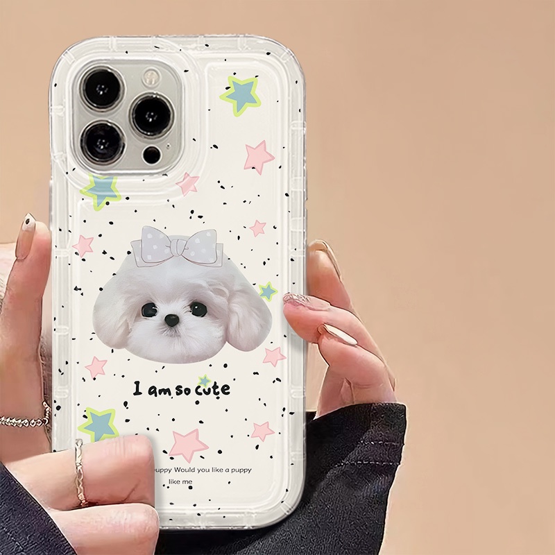 IPHONE Casing Ponsel Lembut Anjing Lucu Kompatibel Untuk Iphone14 11 13 12 Pro XS Max X Xr7 +8 Plus Casing TPU Silikon Shockproof Cover