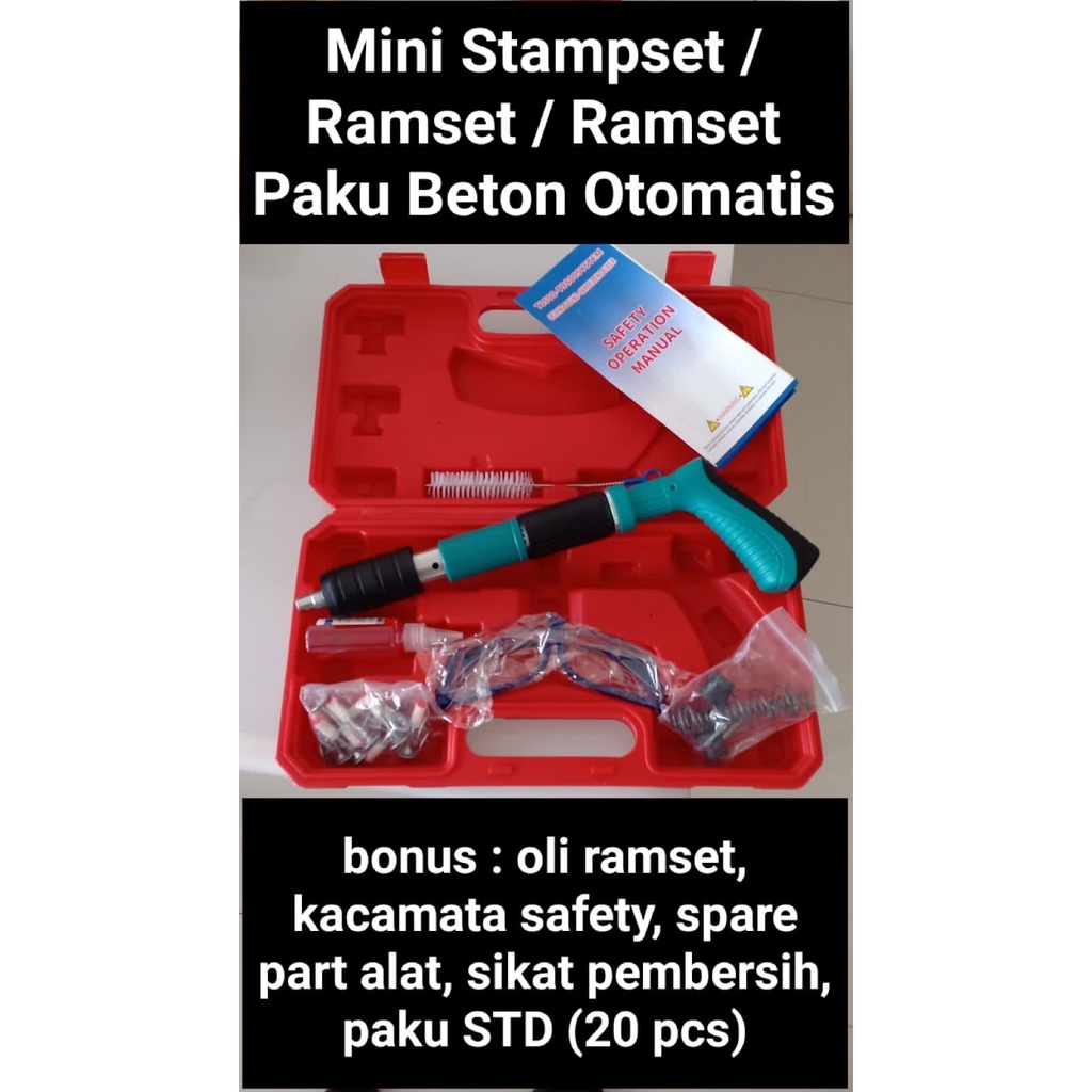 Ramset Mini Stampset Paku Beton dan Besi Stamset Untuk kontruksi Ramset Paku beton