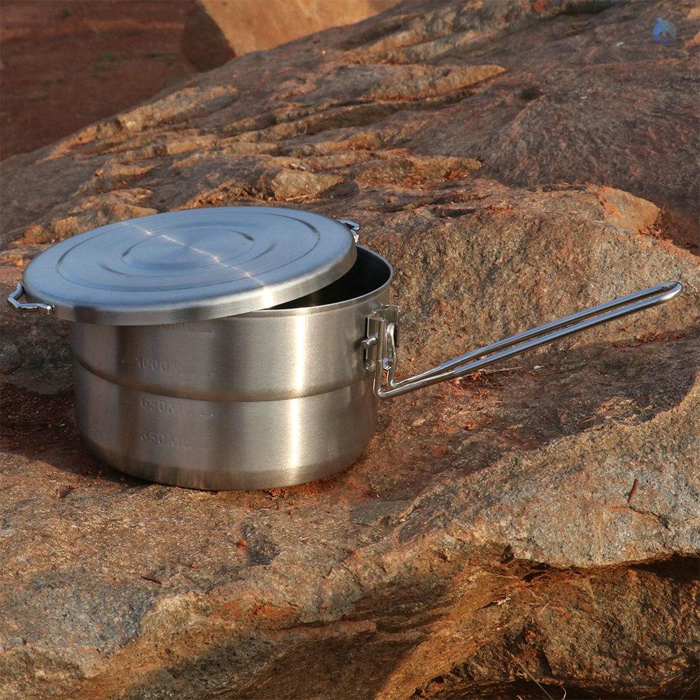 Smar-1.5l Lunch Case Stainless Steel Dengan Tas Penyimpanan Camping Pot Untuk Backpacking Hikiing Memancing