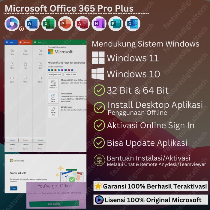 Microsoft Office 365  Lisensi - Office 365 Pro Plus 5 Device