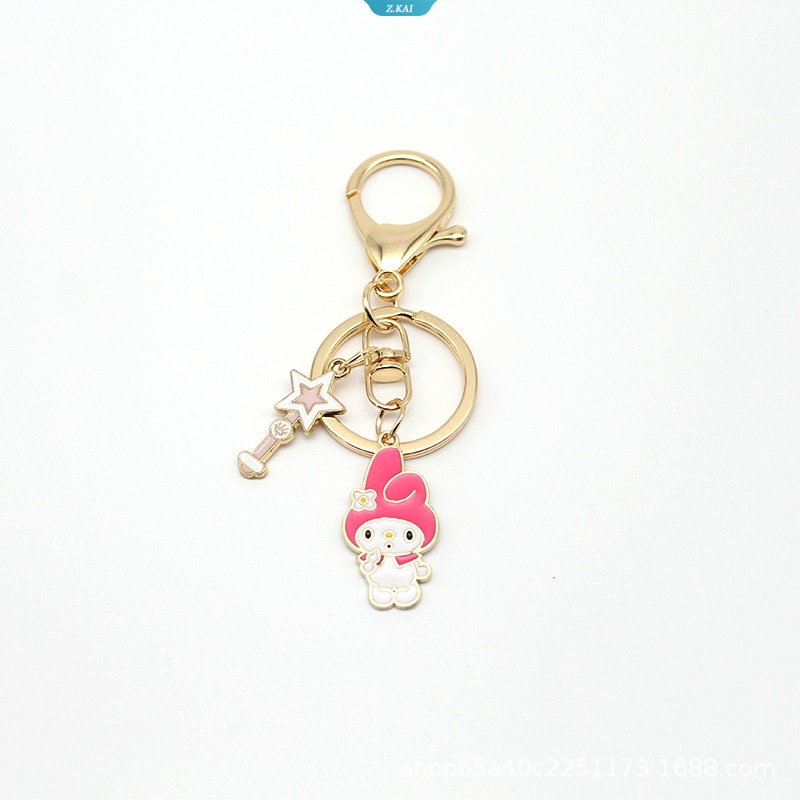 2023new Cute Sanrio Kulomi My Melody Metal Keychain Aksesoris Liontin Kunci Mobil Hadiah Untuk Teman Dan Pacar [ZK]