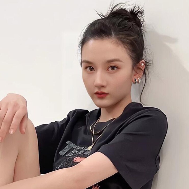 Roselife Trendi 3pasang S925 Perak Bersinar Zirkon Cinta Hati Anting Hoop Untuk Wanita Perempuan Chic Lingkaran Bulat Anting-Anting Set Bebas Alergi Pakaian Sehari-Hari Telinga Perhiasan Aksesoris