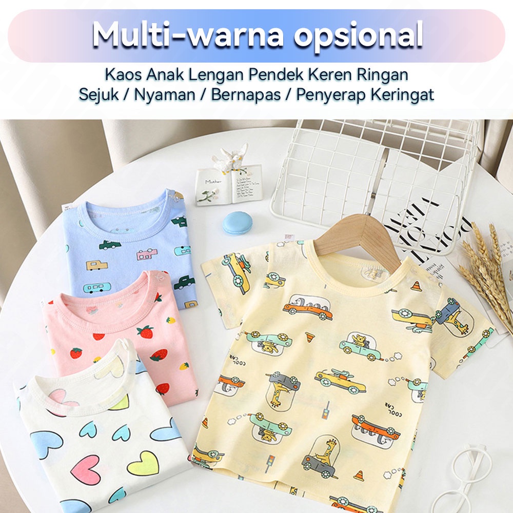 Halo Baby Kaos Anak/Baju Kaos Anak/Setelan Baju Bayi Impor Lengan Pendek/Kaos Bayi Motif Kartun