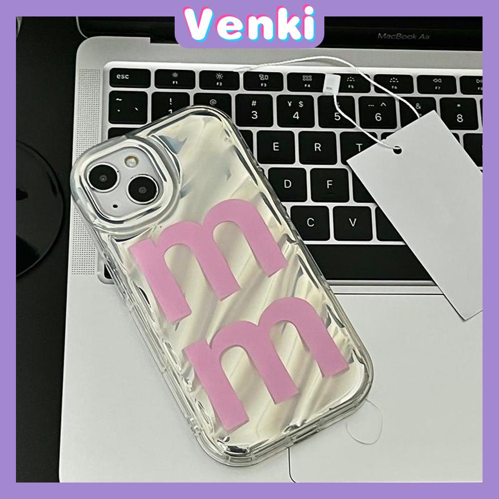 VENKI - For iPhone 11 iPhone Case Laser Reflective Transparent Phone Case TPU Soft Shockproof Airbag Case Protection Pink Letters Compatible with iPhone 14 13 Pro max 12 Pro Max