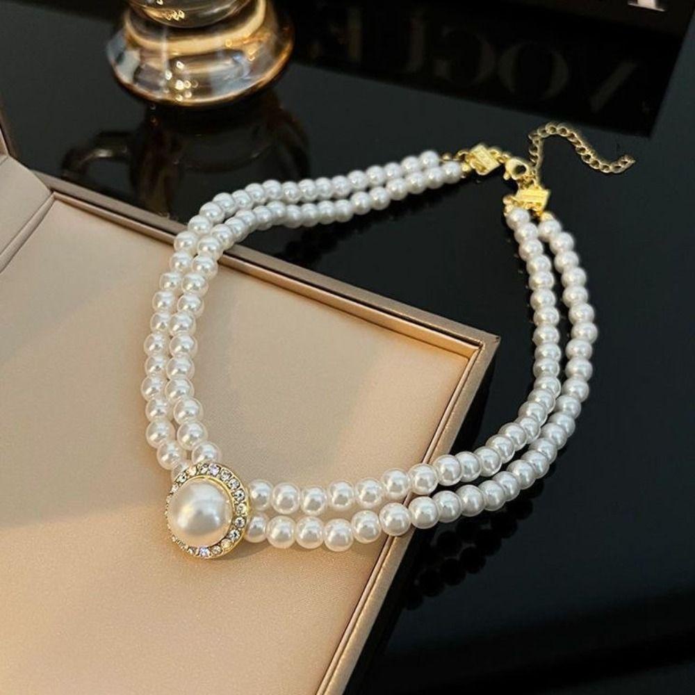 Mxbeauty Anting Mutiara Elegan Indah Liontin Perjamuan Klasik Dapat Disesuaikan Gaya Korea Cincin