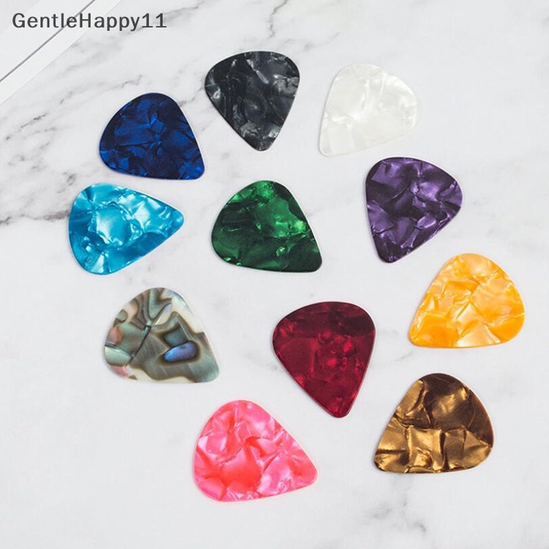 Gentlehappy 10Pcs Plectrums 1 Pick Holder Elektrik Celluloid Acoustic Guitar Picks Warna Warni id