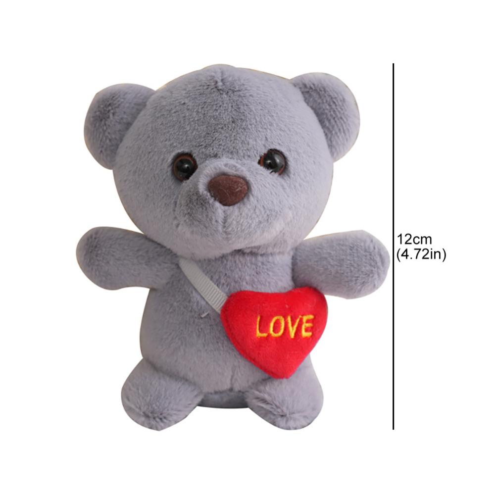 Timekey 1PC Heart Bear Mainan Mewah Beruang Lucu Mainan Gantungan Kunci Liontin Hari Valentine Anak Mainan Anak C6V2