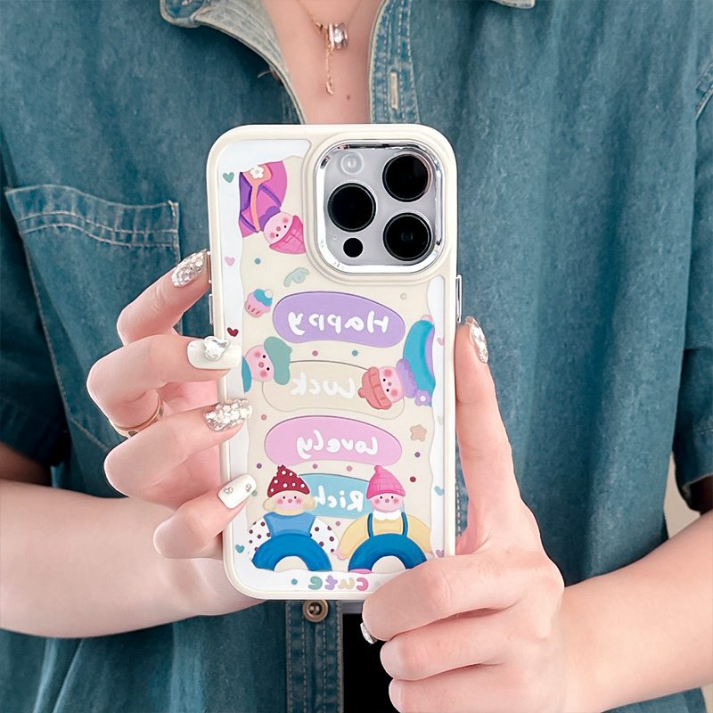 Children Wearing Hat Soft Silicon Case HP iP iPhone 12 13 14 Pro Max 11 Girl Woman FTD Casing Apple