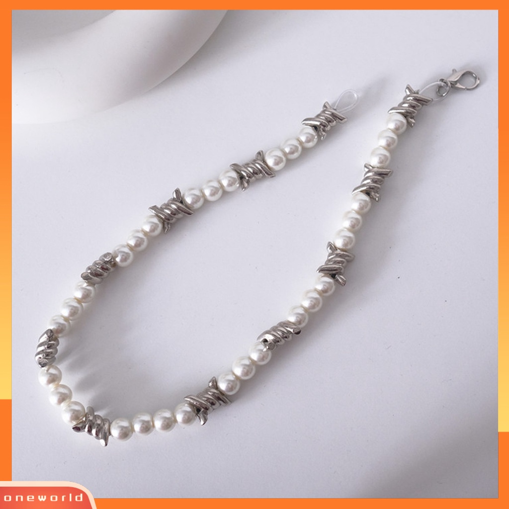 [ONE] Kalung Pasangan Eye-catching Anti Luntur Alloy Shiny Imitasi Pearl Stylish Necklace Untuk Wanita