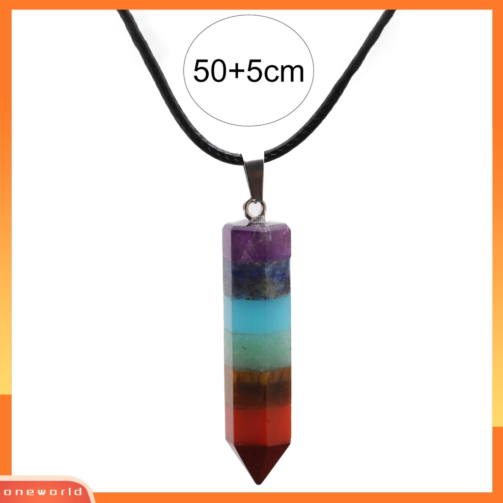 [ONE] Unisex Kalung Multicolor Batu Imitasi Liontin Perhiasan Tahan Lama Fashion Penampilan Liontin Kalung Perhiasan Hadiah