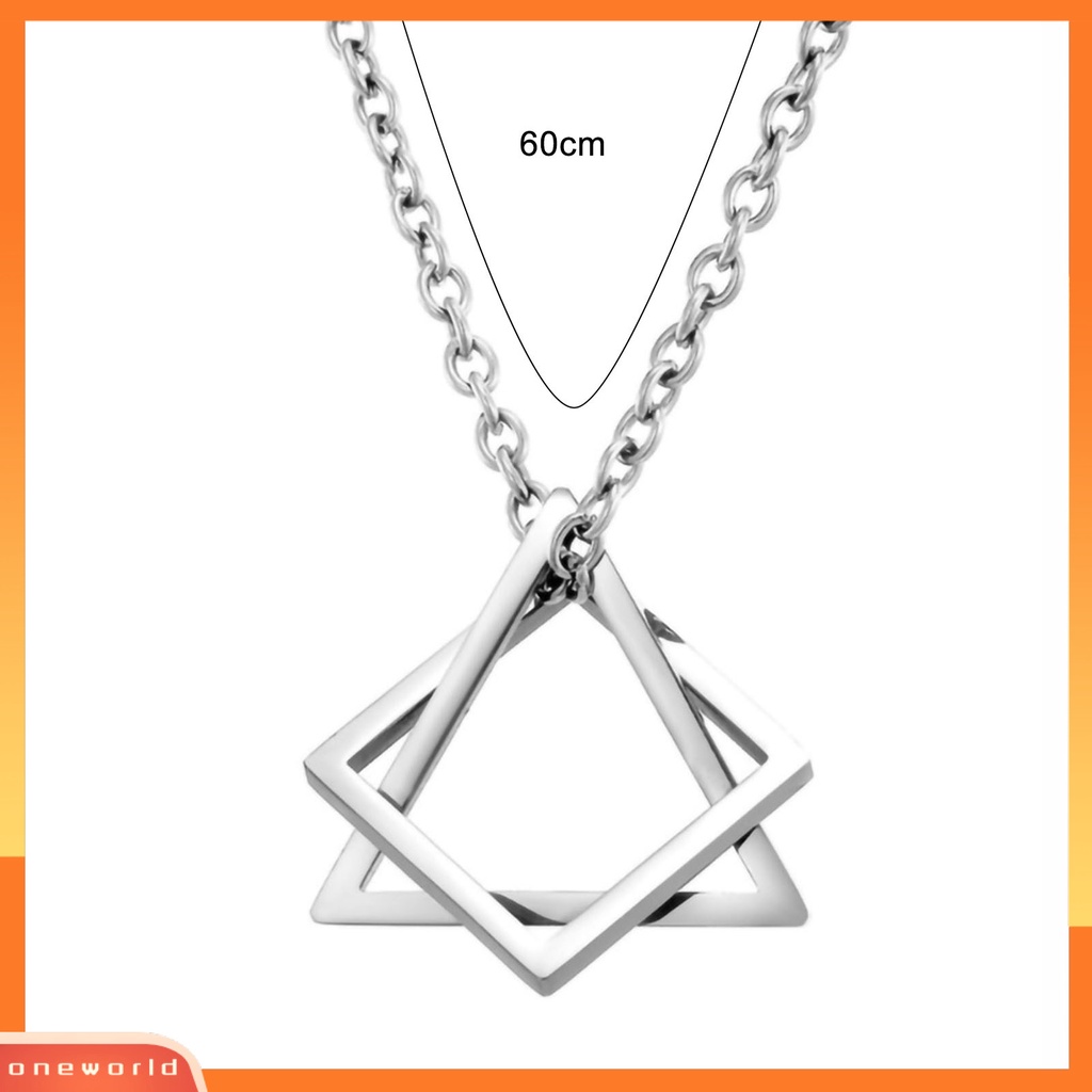 [ONE] Kalung Pria Warna Kontras Bentuk Segitiga Gaya Hip-hop Retro Men Pendant Untuk Pakaian Sehari-Hari