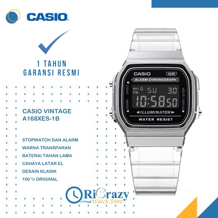 [ PROMO ] Jam Tangan Pria Casio A168XES-1B Digital Vintage Original Garansi Resmi 1 Tahun