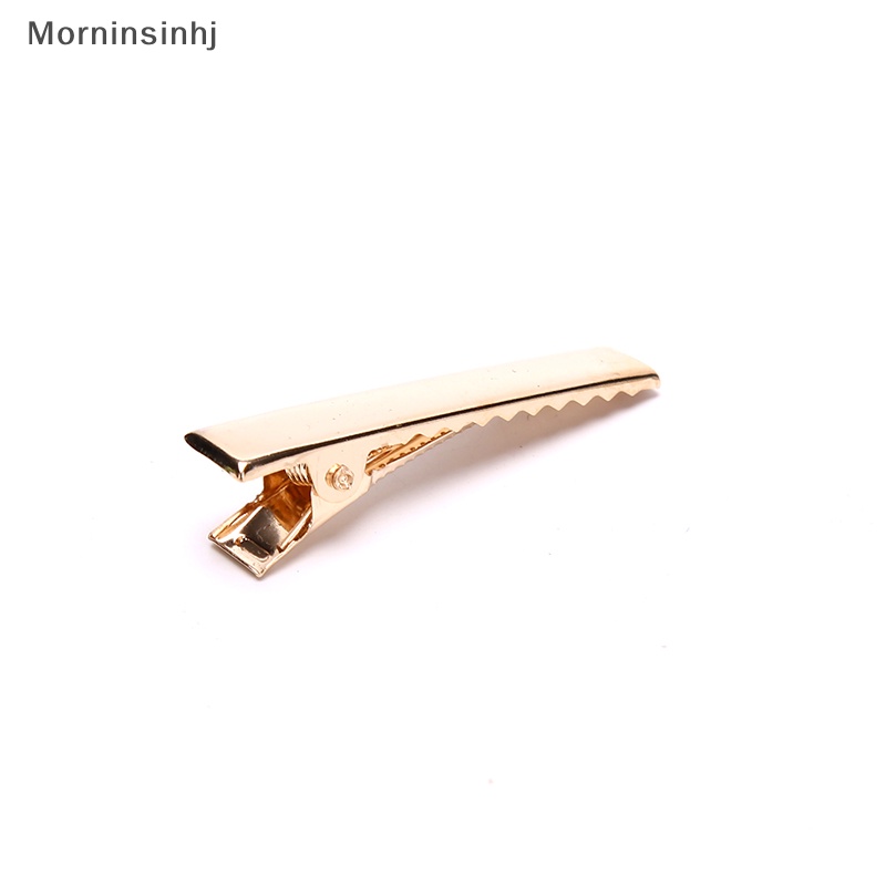 Mornin 100pcs KC Gold Metal Alligator Jepit Rambut Pin Flat Top Dengan Gigi Untuk DIY Hairp id