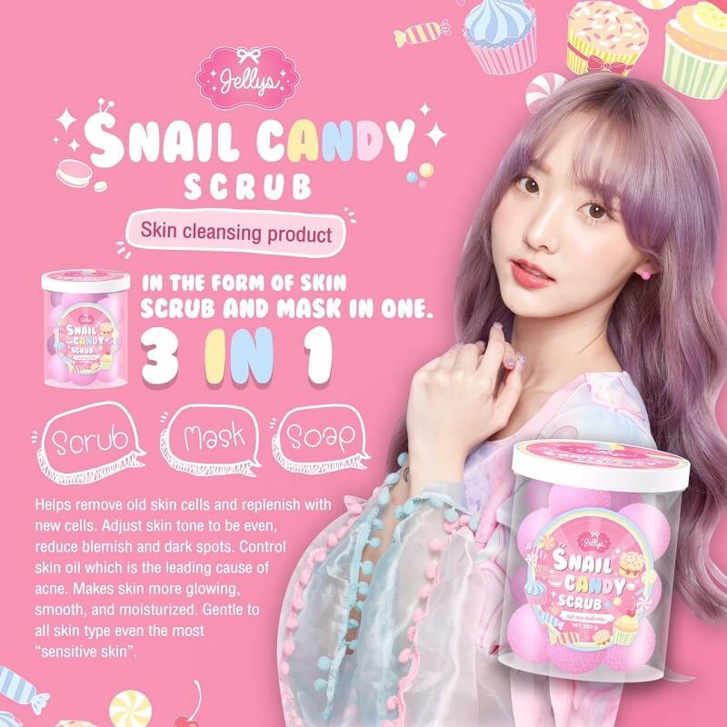 (READY &amp; ORI) Jellys Snail Candy Scrub Orignal Thailand